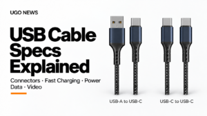 UGO USB cable specifications explained — connectors, fast charging, power, data and video