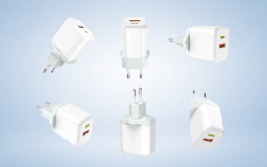 RY series dual-port charger exterior shown from six angles